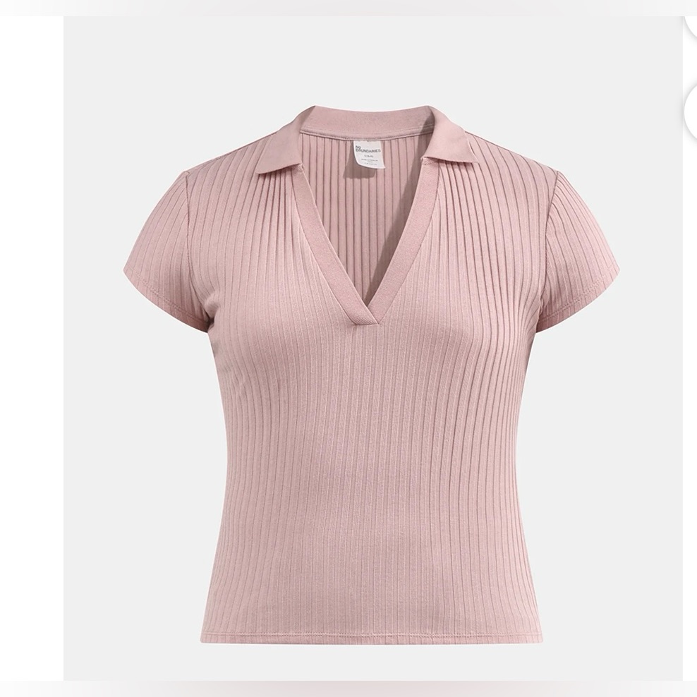3/$12 No Boundaries’ Women’s Collared Polo Shirt In Dusty Rose! Nwt! Size Xs!